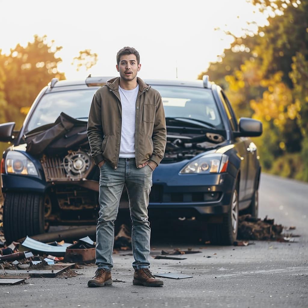 Man urgently searching for SR22 insurance online on his laptop with relief as he finds same-day filing options to reinstate his driver's license quickly.
